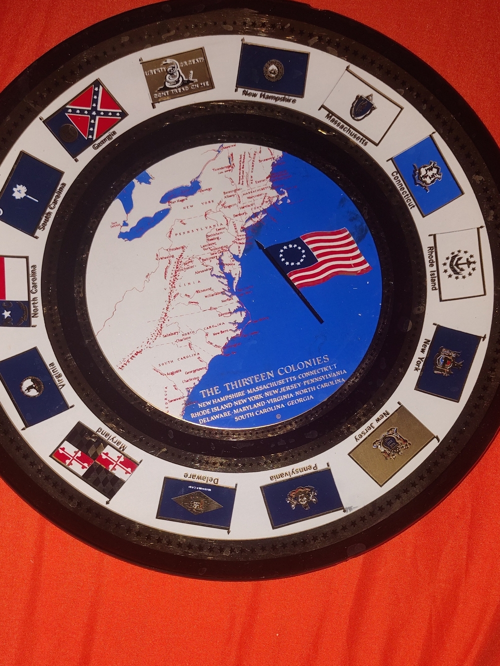 The Thirteen Colonies Vintage Decorative Plate
